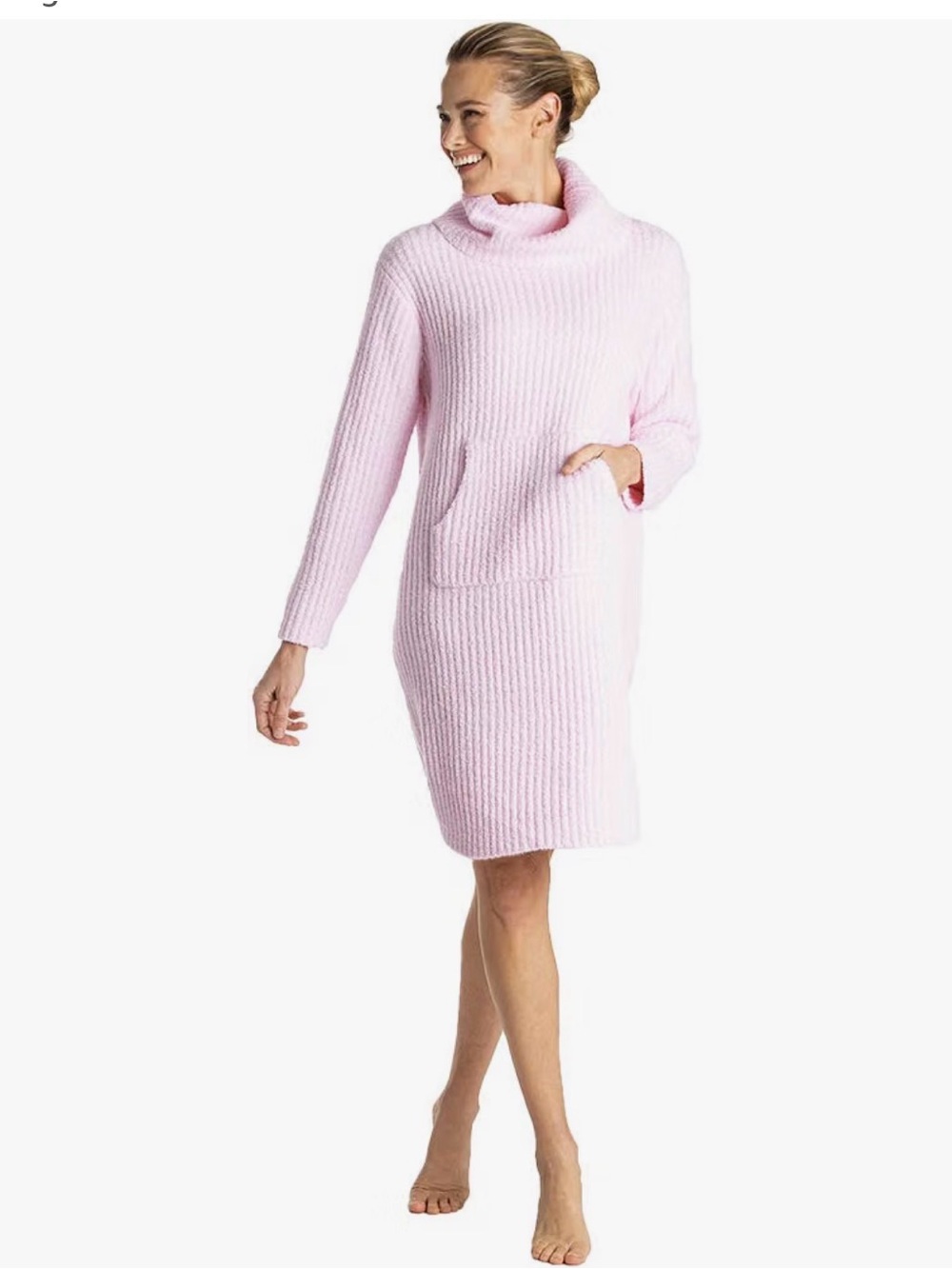 Softies Women's Ultra Soft Marshmallow Slouch Turtleneck Lounger XS PINK